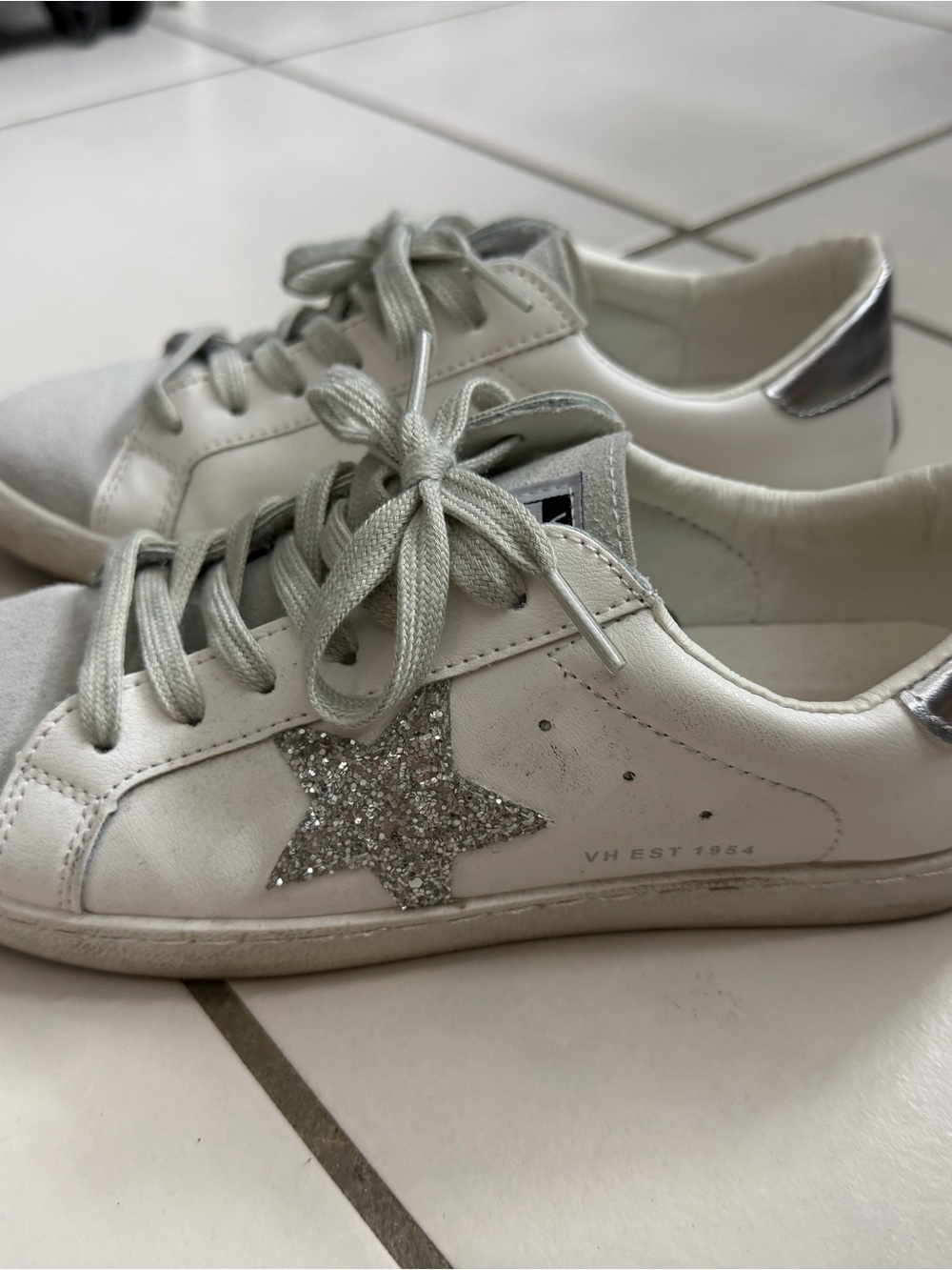Vintage Havana White Sneakers with Silver Star